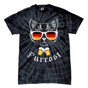 Oktoberfest Funny Prost Pun Purrost Cat Tie-Dye T-Shirt