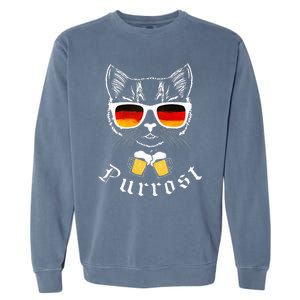 Oktoberfest Funny Prost Pun Purrost Cat Garment-Dyed Sweatshirt