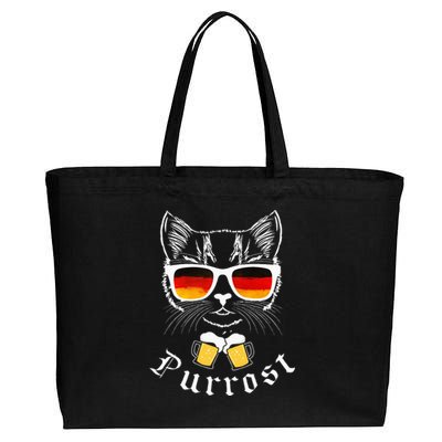 Oktoberfest Funny Prost Pun Purrost Cat Cotton Canvas Jumbo Tote