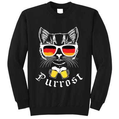 Oktoberfest Funny Prost Pun Purrost Cat Sweatshirt