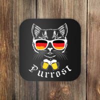 Oktoberfest Funny Prost Pun Purrost Cat Coaster