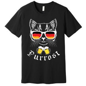 Oktoberfest Funny Prost Pun Purrost Cat Premium T-Shirt