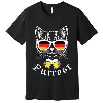 Oktoberfest Funny Prost Pun Purrost Cat Premium T-Shirt