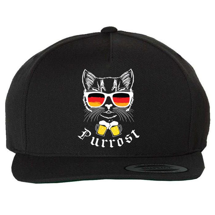 Oktoberfest Funny Prost Pun Purrost Cat Wool Snapback Cap