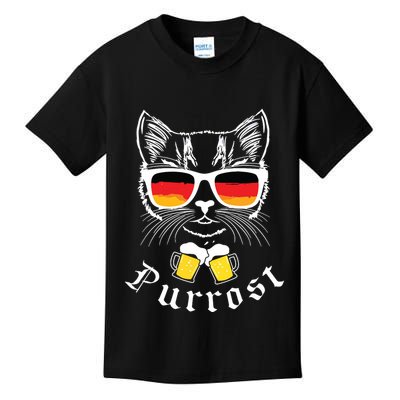 Oktoberfest Funny Prost Pun Purrost Cat Kids T-Shirt