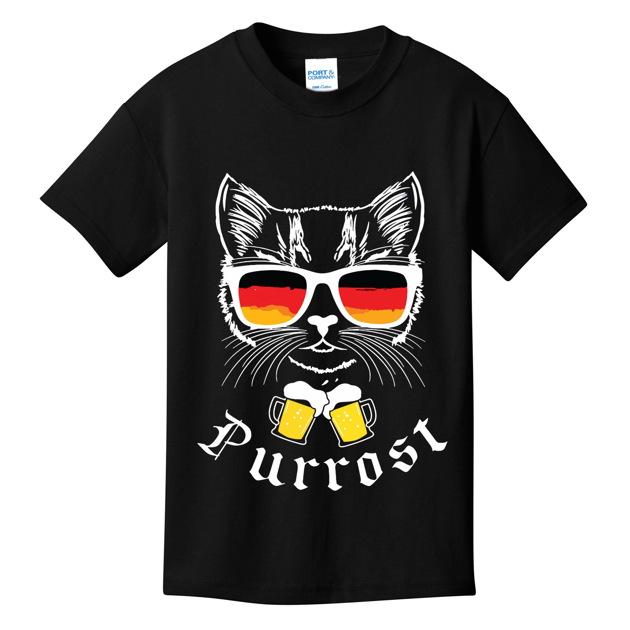 Oktoberfest Funny Prost Pun Purrost Cat Kids T-Shirt