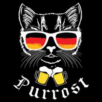 Oktoberfest Funny Prost Pun Purrost Cat Kids T-Shirt