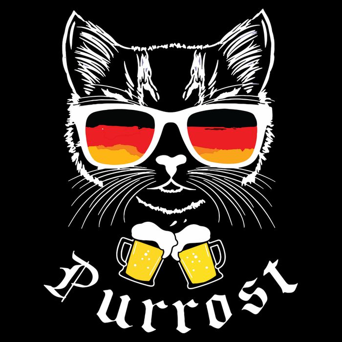 Oktoberfest Funny Prost Pun Purrost Cat Kids T-Shirt