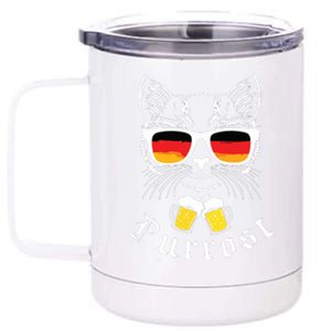 Oktoberfest Funny Prost Pun Purrost Cat 12 oz Stainless Steel Tumbler Cup