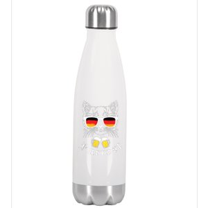 Oktoberfest Funny Prost Pun Purrost Cat Stainless Steel Insulated Water Bottle