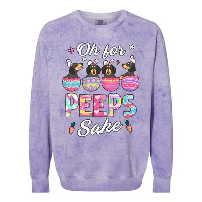 Oh For Peepss Sake Dachshund Easter Daschund Bunny Doxi Dog Colorblast Crewneck Sweatshirt