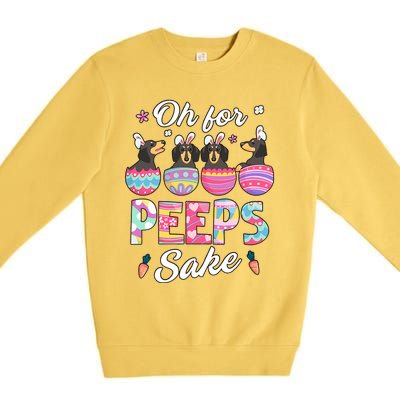 Oh For Peepss Sake Dachshund Easter Daschund Bunny Doxi Dog Premium Crewneck Sweatshirt