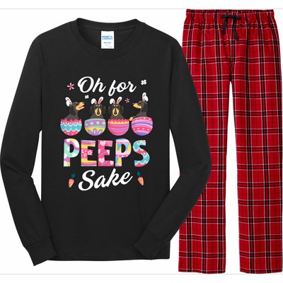 Oh For Peepss Sake Dachshund Easter Daschund Bunny Doxi Dog Long Sleeve Pajama Set