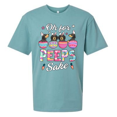 Oh For Peepss Sake Dachshund Easter Daschund Bunny Doxi Dog Sueded Cloud Jersey T-Shirt