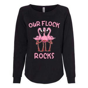 Our Flock Rocks Flamingo Matching Family Vacation Womens California Wash Sweatshirt