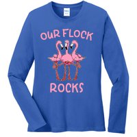 Our Flock Rocks Flamingo Matching Family Vacation Ladies Long Sleeve Shirt