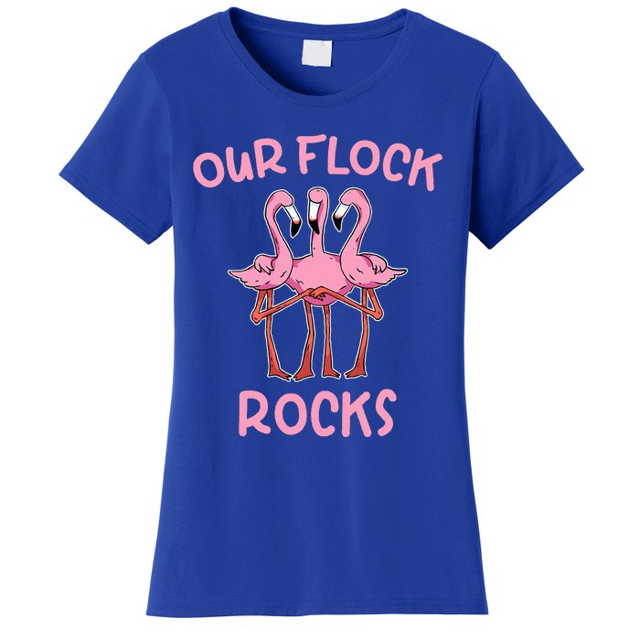 Our Flock Rocks Flamingo Matching Family Vacation Women's T-Shirt