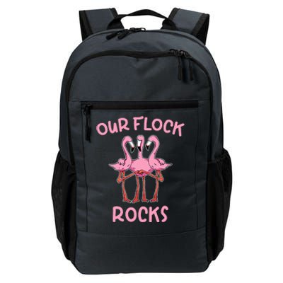 Our Flock Rocks Flamingo Matching Family Vacation Daily Commute Backpack