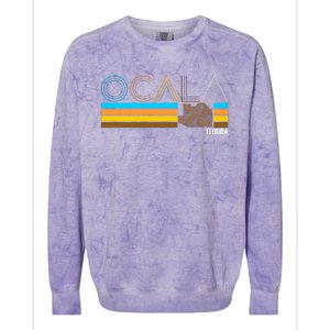 Ocala Florida Retro Colorblast Crewneck Sweatshirt