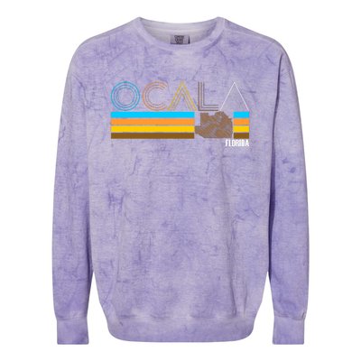 Ocala Florida Retro Colorblast Crewneck Sweatshirt