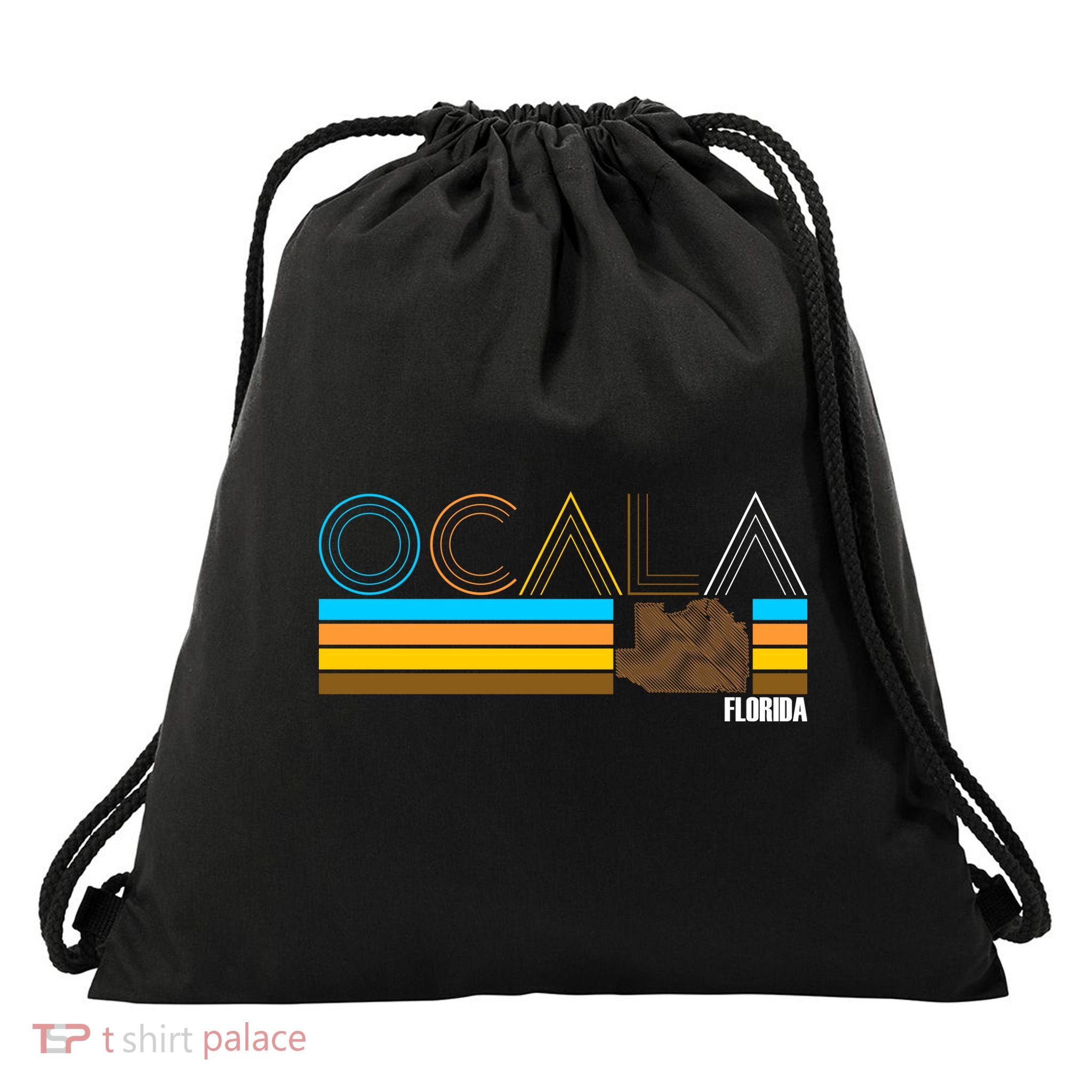 Ocala Florida Retro Drawstring Bag