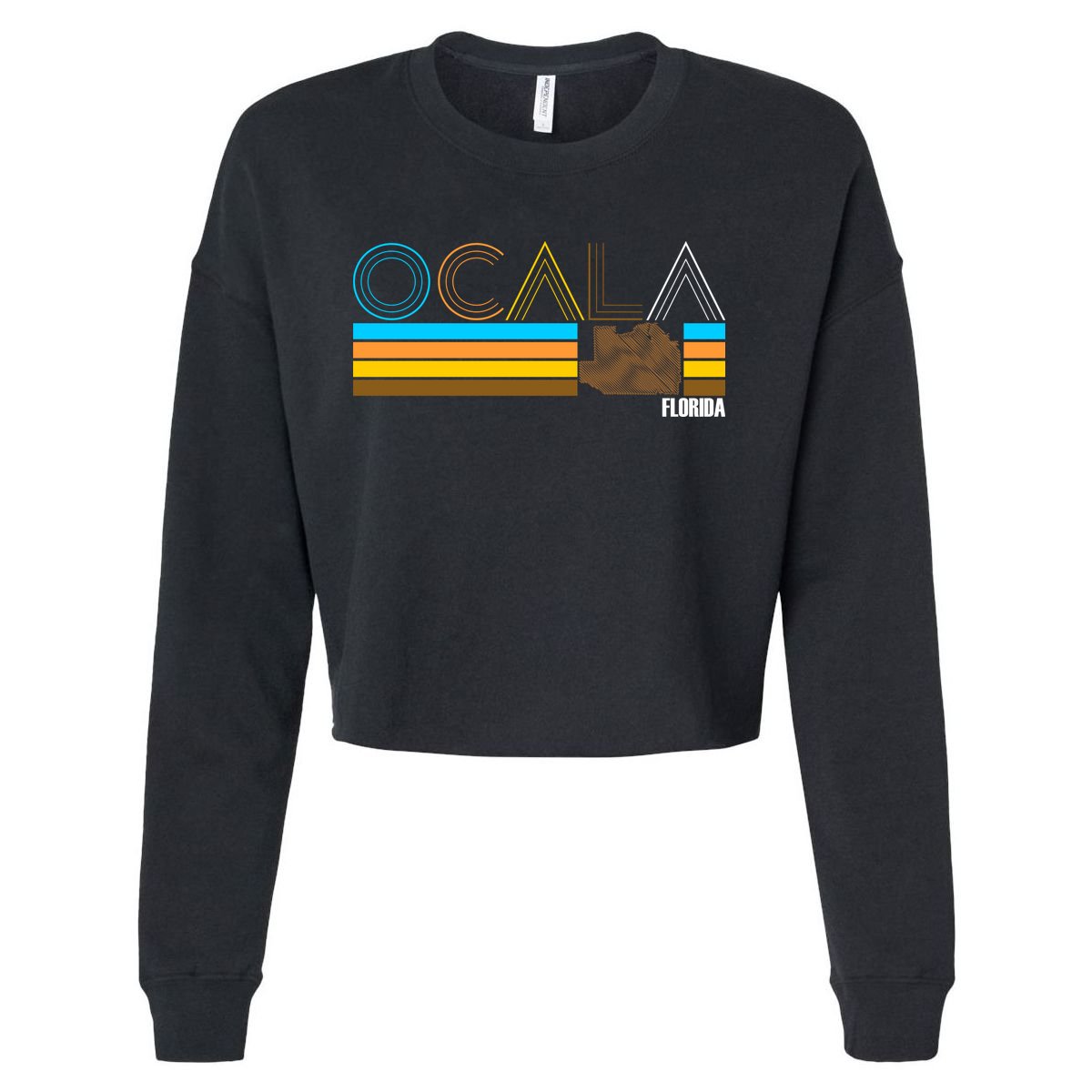Ocala Florida Retro Cropped Pullover Crew