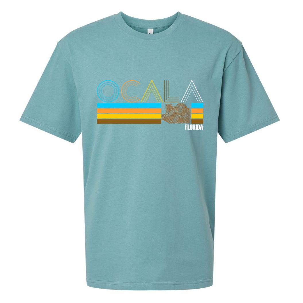 Ocala Florida Retro Sueded Cloud Jersey T-Shirt