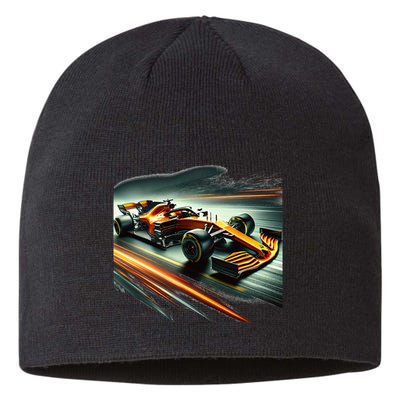 Orange Formula Racing Car Sustainable Beanie