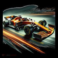 Orange Formula Racing Car Sustainable Beanie