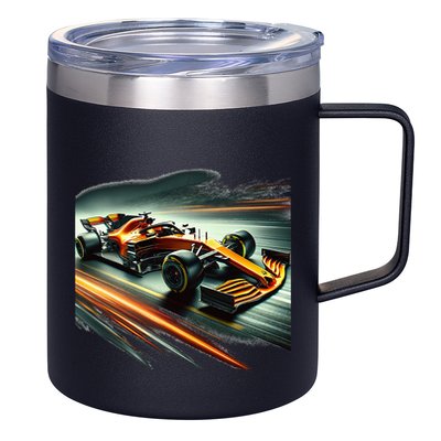 Orange Formula Racing Car 12oz Stainless Steel Coffee Mug