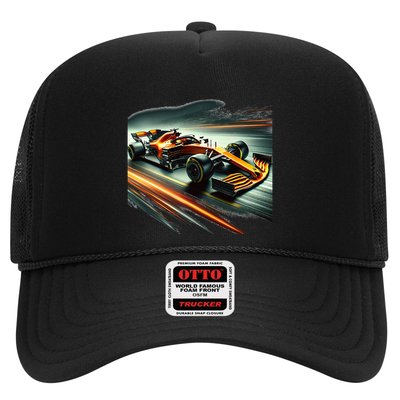 Orange Formula Racing Car Trucker Hat