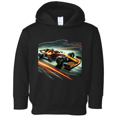 Orange Formula Racing Car Toddler Hoodie