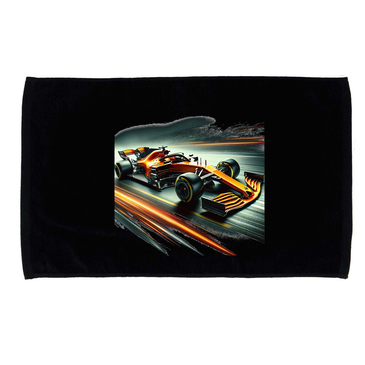 Orange Formula Racing Car Microfiber Hand Towel