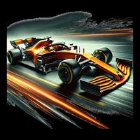 Orange Formula Racing Car Women's Crop Top Tee