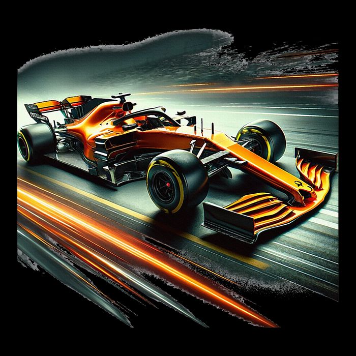 Orange Formula Racing Car Women's Crop Top Tee