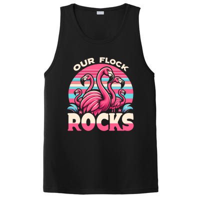 Our Flock Rocks Flamingos Lover Family Vacation Gift PosiCharge Competitor Tank