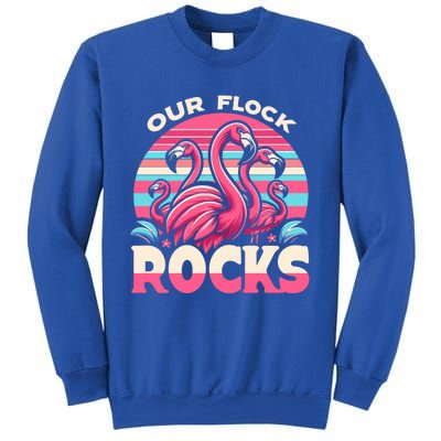 Our Flock Rocks Flamingos Lover Family Vacation Gift Sweatshirt