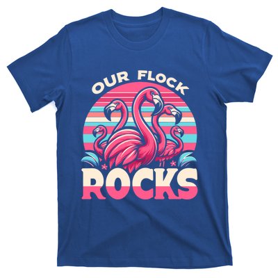 Our Flock Rocks Flamingos Lover Family Vacation Gift T-Shirt