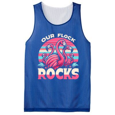 Our Flock Rocks Flamingos Lover Family Vacation Gift Mesh Reversible Basketball Jersey Tank