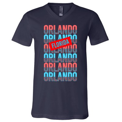 Orlando Florida Repeat V-Neck T-Shirt