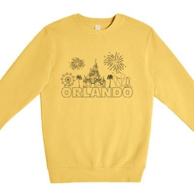 Orlando Florida Retroactive Skyline Premium Crewneck Sweatshirt