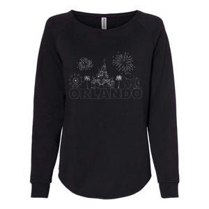 Orlando Florida Retroactive Skyline Womens California Wash Sweatshirt