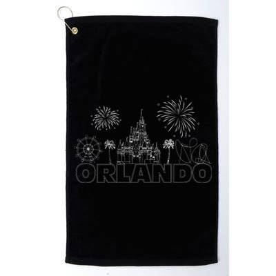 Orlando Florida Retroactive Skyline Platinum Collection Golf Towel