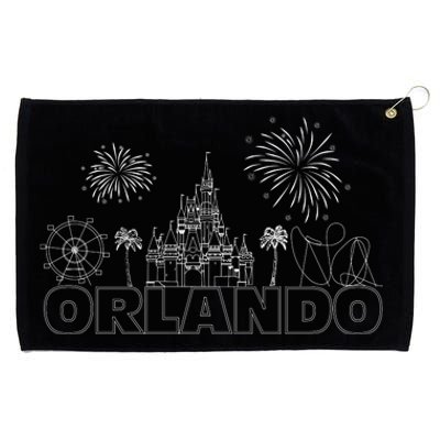 Orlando Florida Retroactive Skyline Grommeted Golf Towel