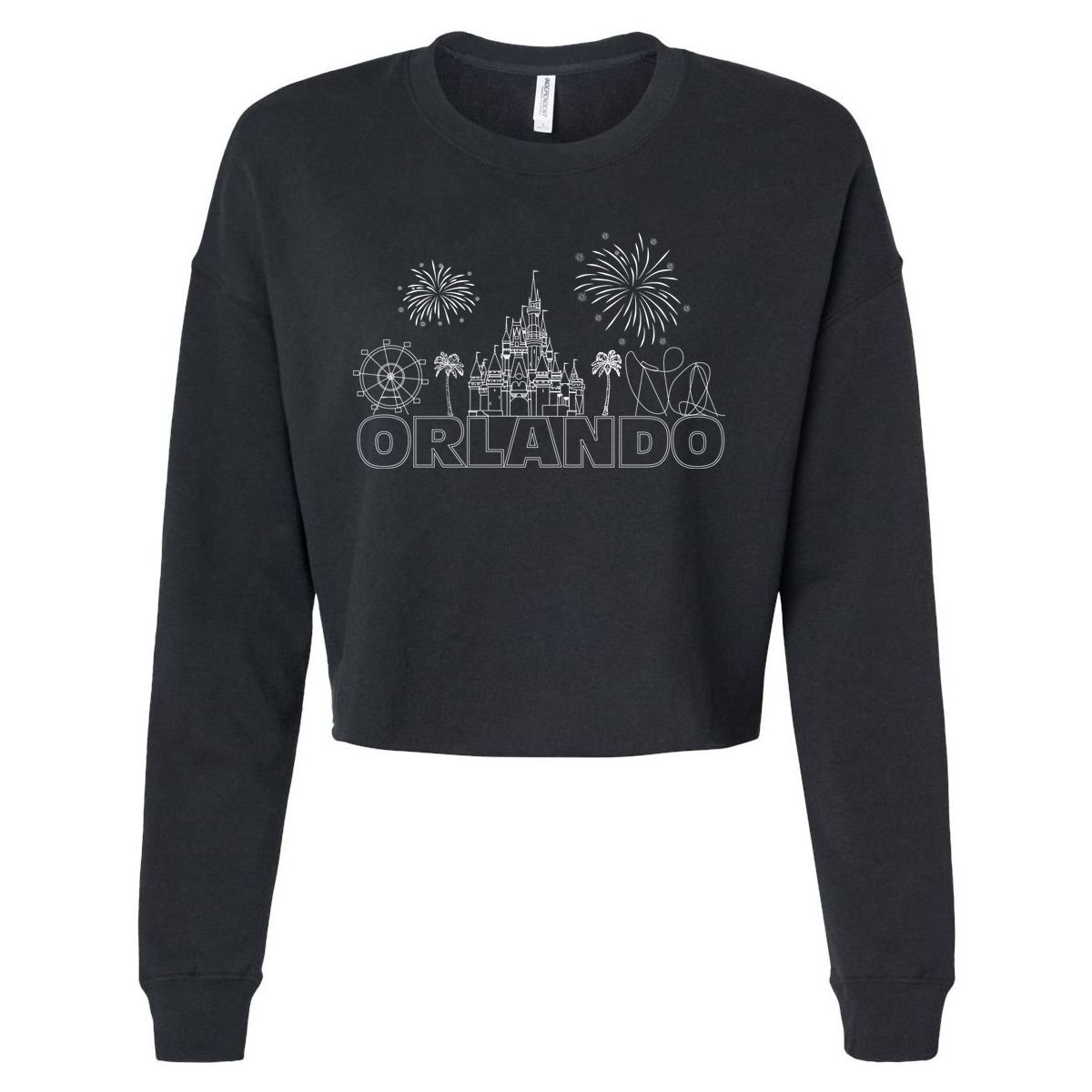 Orlando Florida Retroactive Skyline Cropped Pullover Crew