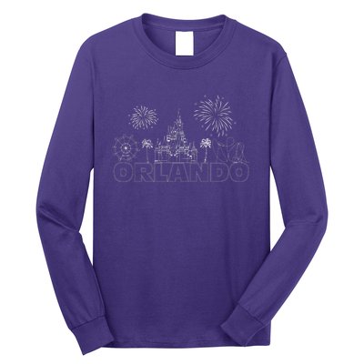 Orlando Florida Retroactive Skyline Long Sleeve Shirt