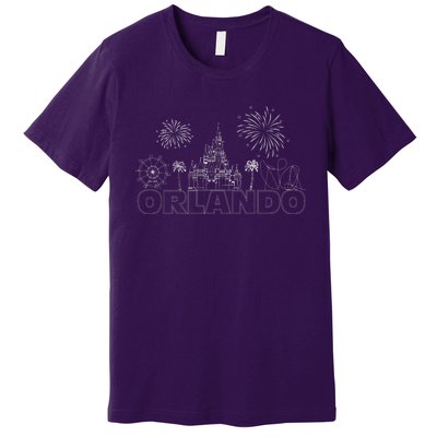 Orlando Florida Retroactive Skyline Premium T-Shirt