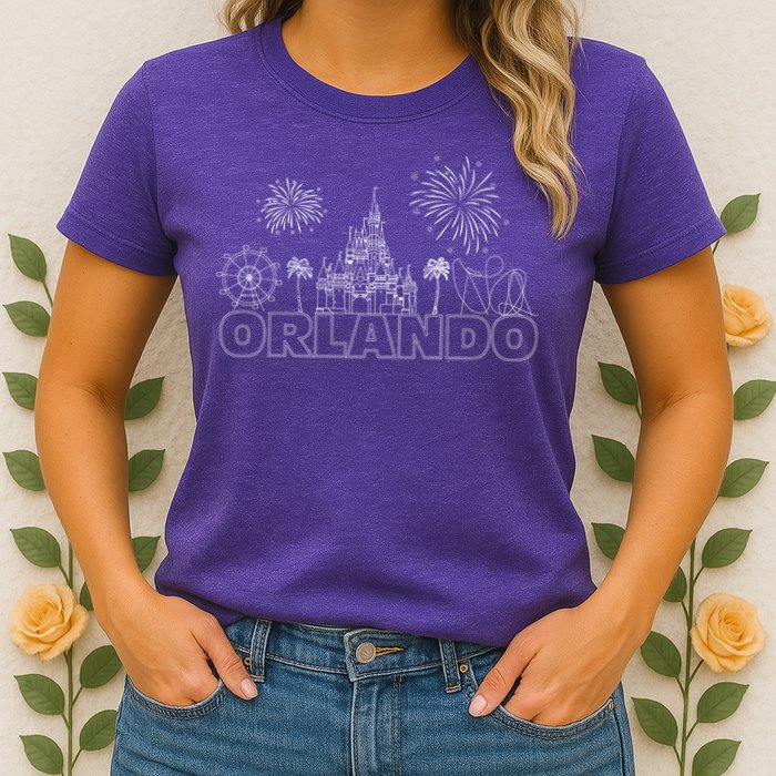 Orlando Florida Retroactive Skyline Womens T-Shirt