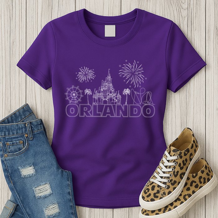 Orlando Florida Retroactive Skyline Womens T-Shirt