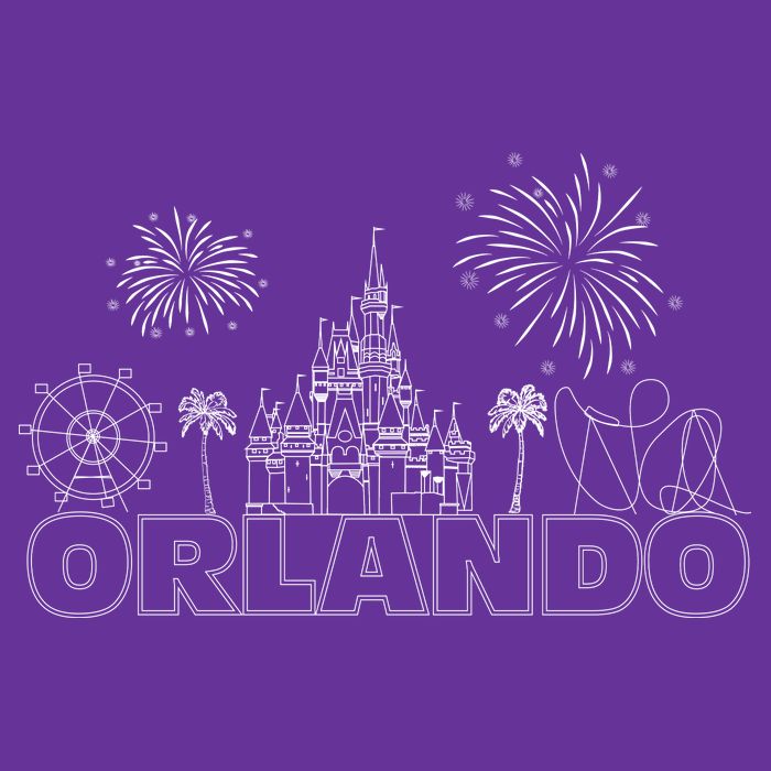 Orlando Florida Retroactive Skyline Womens T-Shirt